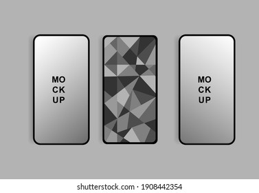 ilustration graphic vector of realistic cellphone mockup in grey background free vector