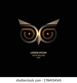 ilustration graphic vector of simple monoline owl logo in browwn gradient.free vetor