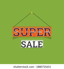 simple súper venta banner promo libre vector