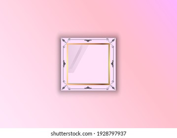 ilustration graphic  vector of soft pink color rectangle frame in pink and glitter background free vector