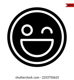 ilustration of happy glyph icon