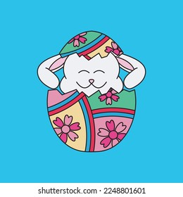 Ilustration of Hatch Bunny on Easter Day