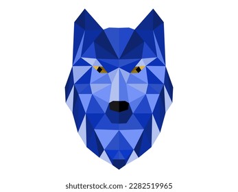 ilustración del estilo poligonal del lobo de cabeza
