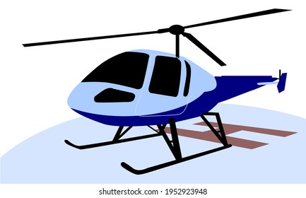 ilustration helicopter vector blue color