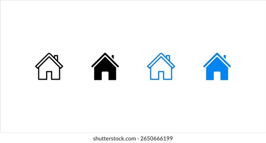 Ilustration Home button icons set. Home page icon. Simple house symbols. Building icon. Vector illustration.