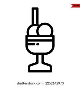 ilustration of ice cream line icon
