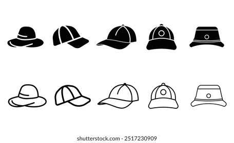 Ilustration icon of different cap