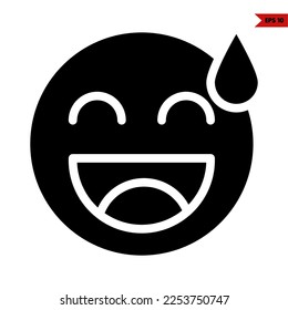 ilustration of laugh glyph icon