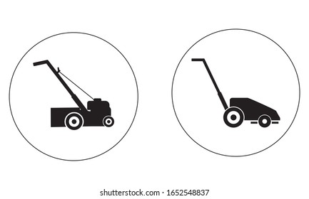  Illustration von Rasenmäher-Symbol-Vektorillustration