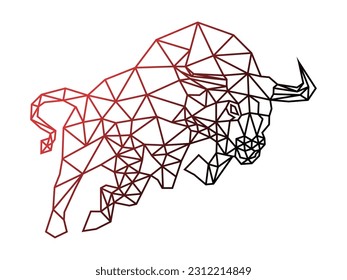 ilustration of logo bull polygonal style