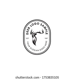 ilustration  logo of deer ,vintage logo prefect for industrial like clothing,hunter,etc