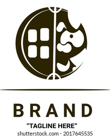Ilustración del logotipo gráfico de conejo y ventana, apto para empresas de cría de animales o lugares de recreo,Puede utilizarse como logotipo o icono