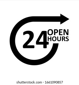 ilustration logo icon 24 hours vector