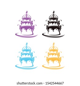 ilustration logo  Set of Cake icons