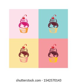 ilustration logo  Set of Cake icons