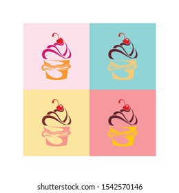 ilustration logo  Set of Cake icons