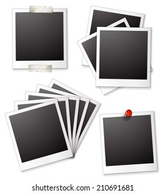 Ilustration of many blank photo frames