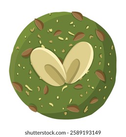 Ilustration of Matcha and Pistachio Nut Cookie