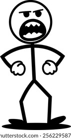 Ilustration minimalist Impatient stick man.