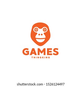 ilustration monkey game - logo design 