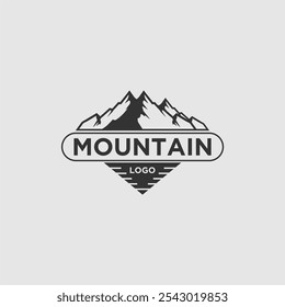 Ilustración para la aventura del logotipo de la montaña