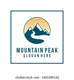 Ilustration of Mountains with river logo vector template