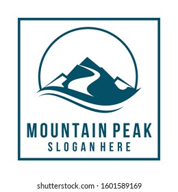 Ilustration of Mountains with river logo vector template