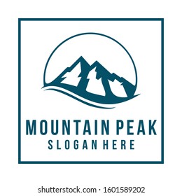 Ilustration of Mountains with river logo vector template