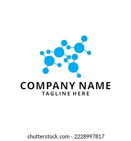  Ilustration Nanoteknologi. Desain template logo. Ilustration vektor.