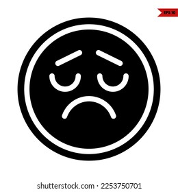 ilustration of pensive glyph icon