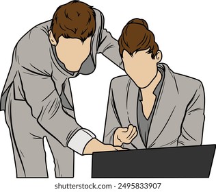 Ilustration of People working in office Vector