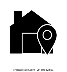Ilustration of Pin home, House icon, Home vector illustration sign isolated