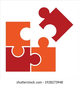Ilustration puzzle vector icon team work