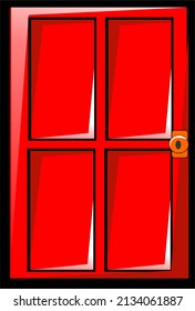 ilustration of red door very cute