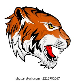 Ilustración de una cabeza de tigre ruidosa