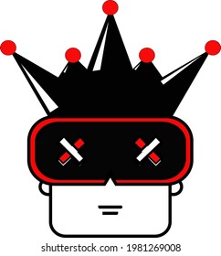 ilustration robo joker cute with lown hat