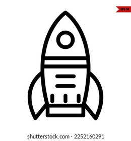 ilustration of rocket line icon
