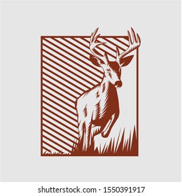 Ilustration running deer - concept vector