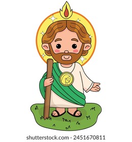 ilustration saint jude tadeo kawaii