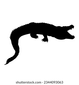 ilustration silhouette of crocodile free
