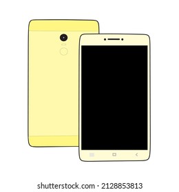 Illustration Smartphone Design Front and Back Stock Vektorgrafik