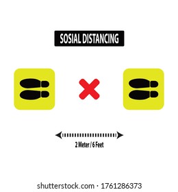 Illustration Soziale Distanzierung, Premium-Vektorgrafik