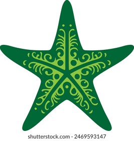 Ilustration Starfish Logo Design Silhouette with simple color, suitable for t-shirt, icon or wallpaper