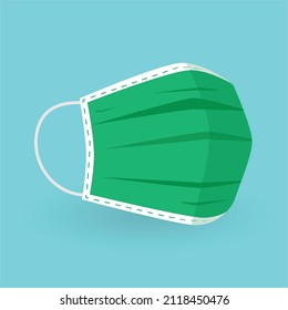 Ilustration of surgery medical mask green flat design