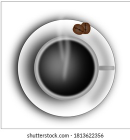 vista superior de ilustración de café caliente