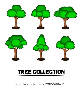 Ilustration Tree, six illustrations of tree shapes