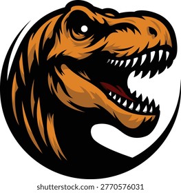 ilustration t-rex simple vektor logo