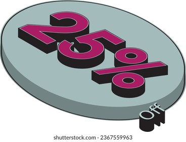 Ilustration of  twenty-five percent for market place
