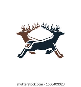 ilustration two color deer vector 