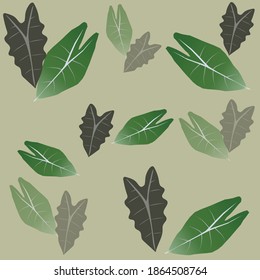 ilustration with two leaves background